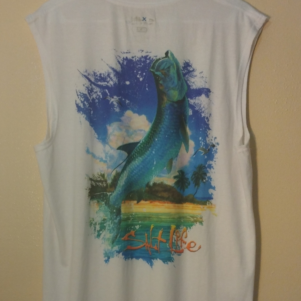 Salt Life White Graphic Tank Top